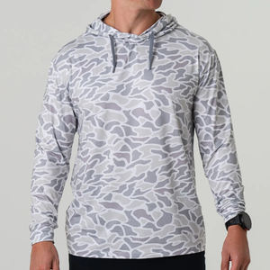 Sublimación Impresión Secado rápido Poliéster Rendimiento Camo Diseño Color Pesca Sudadera con capucha UPF 50 Camisas de pesca con capucha Ropa deportiva - Product Image 6