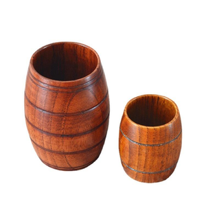 Tasse à bière en bois en forme de baril, écologique, personnalisable, en bois de jujube, vente chaude - Product Image 6