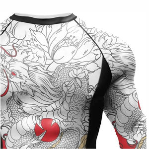 Rashguard de lutte à manches longues personnalisé avec impression par sublimation pour hommes, disponible en plusieurs couleurs, vêtements de sport MMA de haute qualité et rashguards de BJJ - Product Image 4