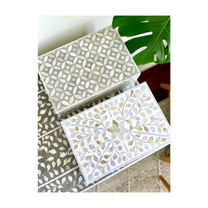 Dernière boîte à bijoux en MDF pour la décoration intérieure avec incrustation d'os de nacre pour les cadeaux Commande minimum 100 pièces - Product Image 1