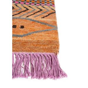 Alfombra Geométrica Freedom Manchaha Hecha a Mano con Lana y Seda de Bambú, Roja y Naranja, para Uso Doméstico, Les-1738 - Product Image 4