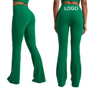 Nouveaux leggings de sport décontractés à jambes larges, extensibles, allongeant les jambes, pantalons de yoga à taille haute pour femmes, contrôle du ventre, pantalons évasés - Product Image 2