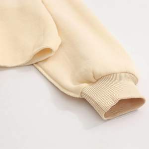 Dropped Shoulders Ribbed Trim 330 Gsm <b>Women's</b> Sweatshirt <b>Fleece</b> Blank Crop <b>Top</b> Pullover Sweatshirt <b>Women</b> Hoodies - Product Image 4