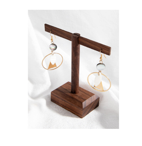 Bois et laiton bijoux support boucle d'oreille Bracelet présentoir support métal organisateur de table avec vente - Product Image 2