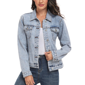Veste en jean pour femme Vêtements décontractés pour femme Veste d'automne en denim Manteau boutonné Veste en jean surdimensionnée pour femme - Product Image 5