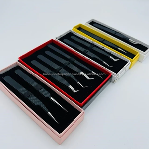 Pinces à cils volumineuses à pointe lisse à 90 degrés, pinces à cils pour extensions de cils, outil professionnel en acier inoxydable, tailles 12-14 cm, antistatiques - Product Image 4