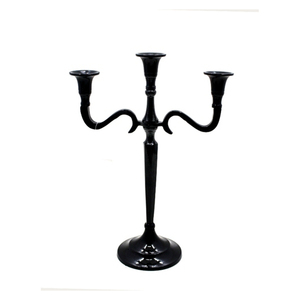 <b>Black</b> <b>Candle</b> <b>Holder</b> 3 Arm Metal Aluminium Candelabra Candlestick Wedding <b>Candle</b> <b>Holder</b> - Product Image 1