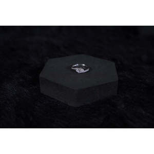 NOVAMART Fine Geometric Rhodium-Plated <b>Sterling</b> <b>Silver</b> <b>Engagement</b> <b>Ring</b> with Emerald-Cut Diamond Wholesale Export - Product Image 2