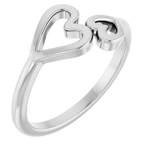 Stuller 14KW Double Heart <b>Ring</b> Rose Gold Gold Plated Fashion <b>Rings</b> Lovers Shape Inlay HipHop Style Trendy Engagement <b>Ring</b> - Product Image 1