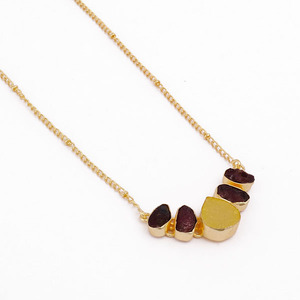 Druzy rose en forme de coeur avec collier de pierres précieuses en améthyste violette collier de créateur plaqué or bijoux bijoux d'usure quotidienne pour elle - Product Image 5