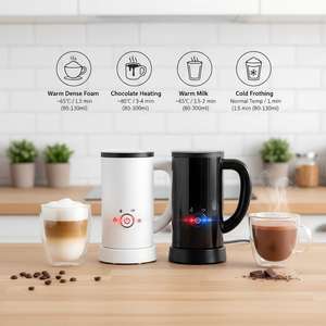 <span class=keywords><strong>Mousseur</strong></span> à <span class=keywords><strong>lait</strong></span> en acier inoxydable avec poignée en PP, 4 modes, <span class=keywords><strong>chauffe</strong></span>-chocolat chaud, 550W, <span class=keywords><strong>chauffe</strong></span>-<span class=keywords><strong>lait</strong></span> et <span class=keywords><strong>mousseur</strong></span> à vapeur à entraînement magnétique pour la cuisine - Product Image 2