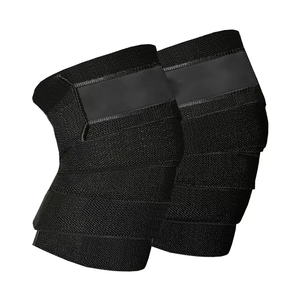 Unisex Adjustable Gym Bodybuilding Workout <b>Equipment</b> Breathable Sports Elastic Knee Wraps Customizable Logo for Fitness Safety - Product Image 1