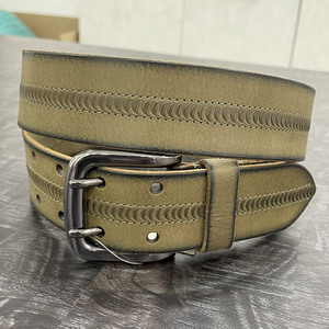 Cinturón de Cuero Nobuck Desgastado para Hombre al por Mayor, Textura Repujada, Hebilla de Doble Punta, Estilo Casual, Piel de Vaca - Product Image 4