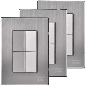 Interruttori di Alta Qualità, MXIXU-003, 3 Pezzi, Switchx2, 125-250VAC, 10A, 50/60Hz, Argento, Acciaio Inossidabile/PC. - Product Image 1
