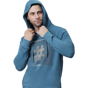 Conjunto de pantalones de chándal con capucha y Jersey de manga larga azul sólido personalizado para hombre talla grande 100% algodón mejor precio ropa de hombre estampada - Product Image 5