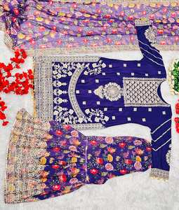 Ensemble de costume Sharara pakistanais lourd de nouveau créateur élégant pour les célébrations festives et traditionnelles de mariage nuptial - Product Image 3