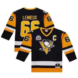 Auténtica camiseta de hockey sobre hielo Matthews 34 Toronto Maple Leafs Lemieux 66 Pittsburgh Penguins Bruins Ropa deportiva de equipo en negro y dorado - Product Image 5