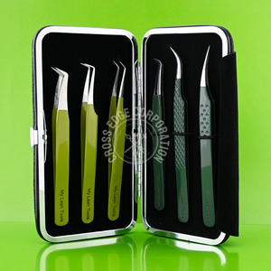 Premium Slim Fiber Tip Lash Tweezers 90° Boot Volume Eyelash Extension Tweezer Lightweight Non-Slip <b>Tool</b> - Product Image 6