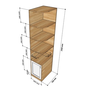 Armoire murale d'angle contemporaine en bois de caoutchouc 40x55x200cm-TQA68022 - Product Image 5