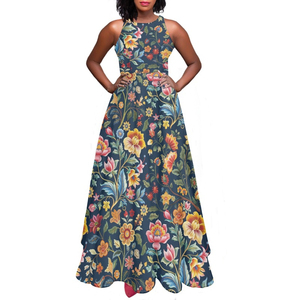 Aloho Hawaii hoa in dài ăn mặc bán buôn sexy của phụ nữ mùa hè Vai ăn mặc kích thước từ XS đến 7XL - Product Image 3