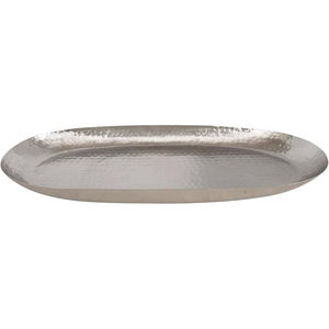 Plateau de service rectangulaire moderne en aluminium martelé avec poignées, finition argentée, plat à nourriture en métal pour la maison, l'hôtel, en vente - Product Image 6