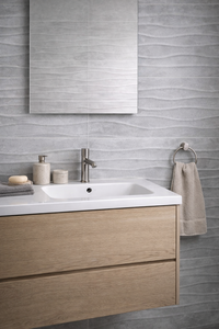 Azulejos de Pared 3D de Cerámica con Patrón de Ondas Grises Brillantes Estilo Europeo, Cerámica con Vetas Blancas, Porcelana Esmaltada para Superficies Modernas y Elegantes - Product Image 5