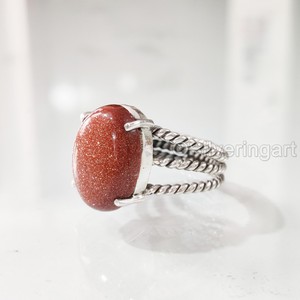 Bague femme feu naturel pierre de soleil pierre précieuse pierre de naissance 3 torsadé bohème bande fête bijoux faits à la main 925 bague en argent Sterling - Product Image 3