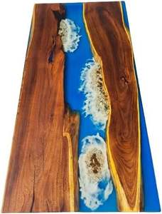 Living Room Luxury Handcrafted Epoxy Resin Rectangle Modern Waterproof Dining <b>Table</b> Acacia Wood <b>Top</b> <b>Wedding</b> Gift <b>Table</b> - Product Image 5