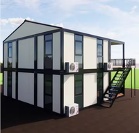 Villa Prefabricada Modular de Acero Portátil de 40 pies y 2 Pisos Personalizada para Hogar Familiar, Hotel, Oficina, Edificio Escolar, Centro Comercial, Apartamento