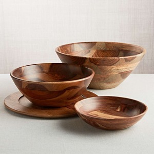 Platos de madera para servir vintage, vajilla natural para cenas, platos de madera de comedor rústicos hechos a mano - Product Image 6