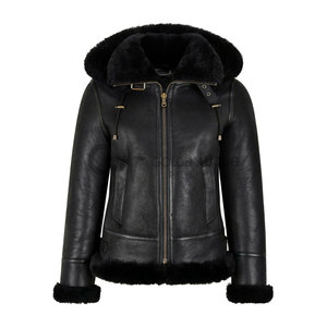 Women's Bomber Hooded Classic Shearling <b>Jacket</b> Winter <b>Men</b> <b>Jacket</b> High Quality Vintage Aviator shearling <b>Jacket</b> - Product Image 1