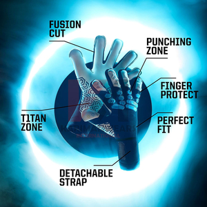 Gants de gardien de but hybrides pour adultes et enfants, adhérence supérieure, protection tout temps, gants de gardien de but de football pour enfants, adolescents et adultes, entraînement - Product Image 2