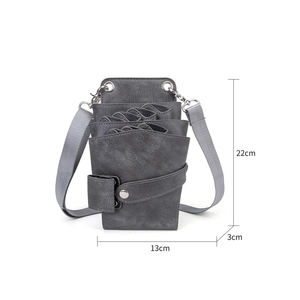 Bolsa de tijera de cuero PU para el cabello, funda para tijera de peluquero, 7 bolsillos, peines de tijera, soporte para cepillos, bolsa cruzada - Product Image 6