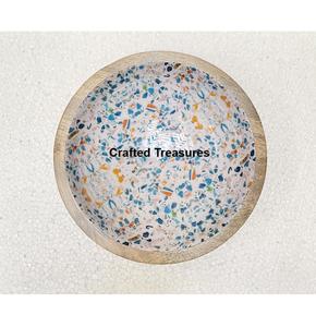 ชามเสิร์ฟไม้อะคาเซียทำด้วยมือพร้อมชามเครื่องครัวพิมพ์ลายเคลือบอุปกรณ์บนโต๊ะอาหารดีไซน์ทันสมัยเป็นมิตรต่อสิ่งแวดล้อม - Product Image 6