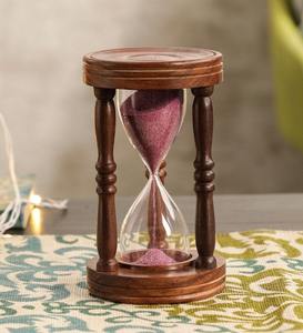 Traditional Wooden Hourglass Timer Set Vintage Inspired <b>Sand</b> Clocks <b>Decorative</b> Table Accent For Home Decor - Product Image 5