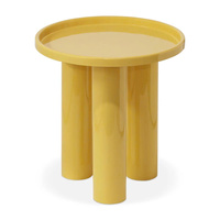 Table d'appoint moderne de haute qualité à trois pieds laquée, finition brillante marine, table d'appoint contemporaine, OEM ODM, vente en gros, Vietnam