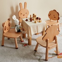 Chaises en bois naturel pour enfants en bas âge, bébé, enfant, adorable chaise d'apprentissage en bois en forme de dinosaure