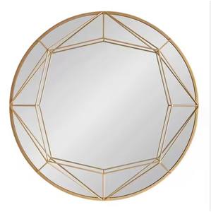 Espejo de pared hecho a mano con marco moderno plateado redondo con color y tamaño personalizables para decoración de baño - Product Image 3