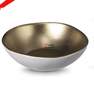 ชามสแตนเลสโลหะทรงกลมพร้อมขาตั้งสีทองสำหรับร้านอาหารและบาร์ในโรงแรม - Product Image 4