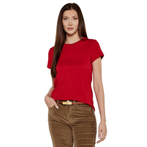 Camisetas transpirables ecológicas de algodón 100% que absorben la humedad activa de verano para mujer Gimnasio Entrenamiento Servicio OEM Logotipo personalizado - Product Image 1