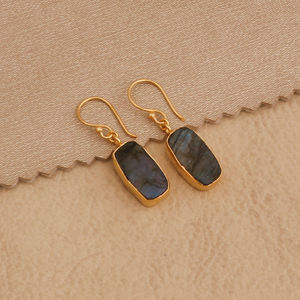 Boucles d'oreilles en plaqué or Labradorite faite à la main Boucles d'oreilles Boho en gros pour les femmes Fournisseur de bijoux de guérison spirituelle - Product Image 3