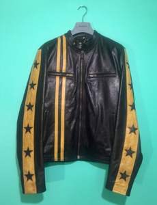 เสื้อแจ็กเก็ตหนังวัวฟอก100% สำหรับผู้ชาย, เสื้อแจ็กเก็ตหนังสำหรับขี่มอเตอร์ไซค์ปกตั้งฤดูหนาวเนื้อผ้าแคนวาส - Product Image 5