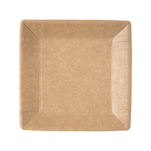 Assiettes jetables en papier kraft de 23 cm, formes spéciales, biodégradables pour le camping, les voyages, les événements festifs, logo personnalisé, vente en gros - Product Image 1