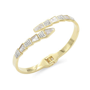Gold Plated Stainless Steel Geometric <b>Bangle</b> <b>Bracelet</b> For Women Fashion Jewelry Gift - Product Image 3