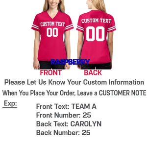 Maillot de football personnalisé uniforme d'équipe créez votre propre maillot nom numéro de football t-shirt col en v maillot de football américain - Product Image 6