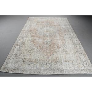 พรมตุรกีวินเทจ ขนาด 6.5x10.2 ฟุต พรมลายพรางสีขาวน้ำตาล - Product Image 1