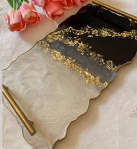 Bandeja de resina negra y roja mate modesta, organizador elegante para joyería de tocador, perfume y uso multiusos, venta al por mayor de La India - Product Image 4