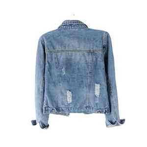 Chaqueta Vaquera Informal de Estilo 2024 para Mujer, Talla XL, Logotipo Personalizado Bordado, Precio de Mayoreo, Chaqueta de Tela Económica - Product Image 2