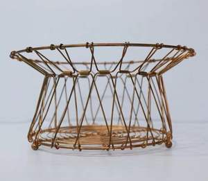 Nordic Creative Stainless Steel <b>Storage</b> <b>Basket</b> Rose Gold Metal Iron <b>Wire</b> Fruit <b>Basket</b> Foldable for Kitchen Use - Product Image 5
