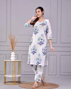 Ensemble coordonné imprimé en bloc blanc Kohinoor pour femmes, vêtements ethniques décontractés et de soirée au meilleur prix - Product Image 5